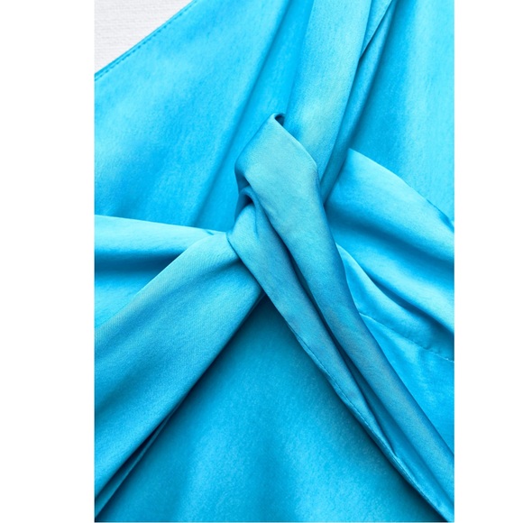 Zara ASYMMETRICAL SATIN EFFECT TIE DYE DRESS - Picture 12 of 13